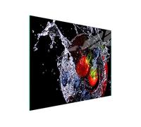 DarHaus Tabla de cortar de cristal, tabla de cocina de vidrio, tabla de vidrio para cortar y servir alimentos, cubierta para la placa de cocina, medidas 52 x 30 cm, FRESAS