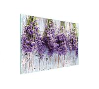 DarHaus Tabla de cortar de cristal, tabla de cocina de vidrio, tabla de vidrio para cortar y servir alimentos, cubierta para la placa de cocina, medidas 40 x 30 cm, LAVANDA