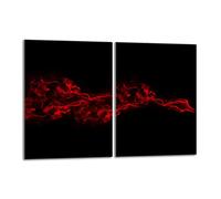 DarHaus Tabla de cortar decorativa de cristal templado y cubre vitro, Placa protectora de vitrocerámica 40 x 52 cm 2 piezas, para inducción, protección contra salpicaduras, decoración, NEGRO