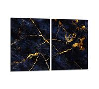DarHaus Tabla de cortar decorativa de cristal templado y cubre vitro, Placa protectora de vitrocerámica 40 x 52 cm 2 piezas, para inducción, protección contra salpicaduras, decoración, MÁRMOL