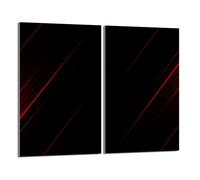 DarHaus Tabla de cortar decorativa de cristal templado y cubre vitro, Placa protectora de vitrocerámica 30 x 52 cm 2 piezas, para inducción, protección contra salpicaduras, decoración, NEGRO