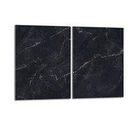 DarHaus Tabla de cortar decorativa de cristal templado y cubre vitro, Placa protectora de vitrocerámica 40 x 52 cm 2 piezas, para inducción, protección contra salpicaduras, decoración, MÁRMOL