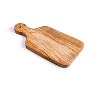 Darido Tabla Cortar de Madera de Olivo Natural con Mango - Hecha a Mano 35 x 17 cm - Tablas de Madera de Quesos - Tabla de Desayuno Tabla de Embutidos de Madera Tabla de Cortar Cocina Tabla de Servir