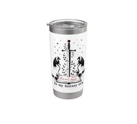 Dark Romance In My Fantasy Era Romantasy Book Dragon Reading Vaso térmico de acero inoxidable de doble pared