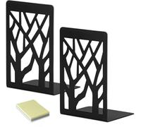 DARUITE Sujeta Libros de Metal Sujetalibros Estanteria para Libros Soporte Libros Organizador Libro Originales para Oficina, Escuelas, Decoración del Hogar(Negro 1 Pare)