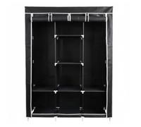 DASCK Armario Ropero de Tela Desmontable | 128 × 45 × 170 cm | Barra Colgadora + Baldas | Dormitorio y Vestidor