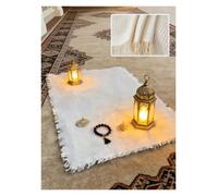 DASJKDI 1 Estera de meditación de Yoga Boho-Alfombra Musulmana con Flecos de Mezcla de algodón Alfombra Ramadán for picnics para Camping(90x90cm)