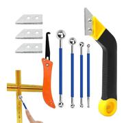 DAWCBVJQ Herramienta Para Quitar Lechada - Kit De Acabado Para Sellador - Con 3 Cuchillas De Repuesto Para Eliminar Lechada De Azulejos - para Cocina Baño Ducha Suelo Pared Reforma del Hogar Limpieza