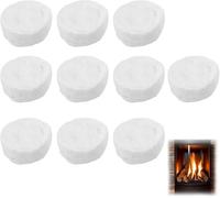 DAWRIS Lana de Cerámica para Bioetanol - 10 Unidades para Chimenea y Estufa - Esponja de 8,6 x 8,6 x 2,8 cm - Gel Interior para Chimenea de Mesa