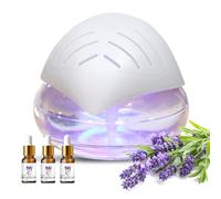 Dayear Difusor Aceites Esenciales, Humidificador de Aromas con 3x10ml Aceites Esenciales, Water Purificador de Aire de Iones Negativos para Sala de Estar Dormitorio Yoga Oficina & 7 Colores LED