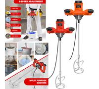 DayPlus 2600w mezcladora de hormigón portátil mezcladora de remo mezcladora ajustable de 6 velocidades herramienta de mezcla eléctrica mezcladora M14 barra de mezcla para lechada de mortero, pintura y