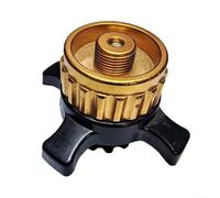 DAZZLEEX Adaptador para bidón de gas de camping que convierte Campingaz Easy a EN417, válvula de estufa roscada de aleación de latón y bloqueo giratorio para senderismo, caravana, viajes, color oscuro