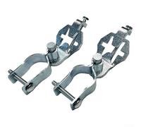 DAZZLEEX Kit de bisagra en T resistente de acero galvanizado de 1 5/8 pulgadas para puerta de entrada de valla de enlace de cadena con tornillos y abrazaderas, acabado plateado