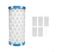 DAZZLEEX Paquete de 5 cartuchos de filtro reutilizables tipo A/C/III para piscinas sobre el suelo Intex 29000E con papel de filtro reemplazables, núcleo de malla de plástico, azul y blanco, Summer Us