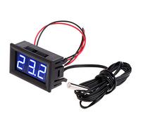 DAZZLEEX Termómetro digital con sonda de 1 m, LED digital de -50 ~ 110 °C, termómetro CC 5-12 V, panel de temperatura del coche, medidor de medidor azul