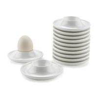 DBAILY Juego de 6 hueveras, redondas, apilables, juego de soporte para huevos para cocina y camping