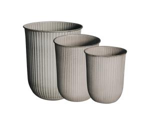 DBKD Set de 3 macetas Out stripe Beige