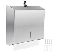 DBREAKS Dispensador Papel Secamanos 28,3×26,3×10 CM, Acero Inoxidable Dispensador Toallas Secamanos, Dispensador de Toallas de Mano, para de 250 a 400 Hojas, para H2 & Z-Fold Papel, Acabado Cepillado