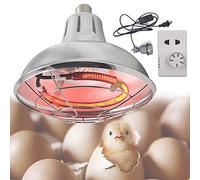 DBZDM Lampara de Calor Infrarrojos para Perros, Lampara Infrarrojos con Termostato para Animales y Mascota, Ideal para Granja o Gallinero, 220V, 200W-400W