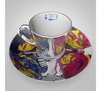 Dc Comics Mirror Taza & Plate Set Justice League Abystyle