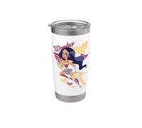 DC Super Hero Girls Wonder Woman and Logos Vaso térmico de acero inoxidable de doble pared