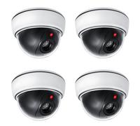 DC2300 Cámara domo falsa LED - Pack 4, funciona con pilas, interior/exterior