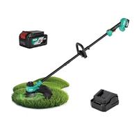 DCA Desbrozadora Batería Ancho 35 cm con 4.0Ah Batería para Desmalezar | Doble Salida de Hilo, Corte 30/35 cm, Motor sin Escobillas 4600/6000 rpm, Cargador Incluido para Jardín y Patio, ADST20141