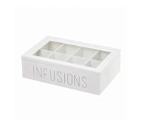 Dcasa Caja infusiones de Madera Blanca Moderna para Cocina Vitta