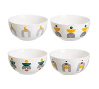 Dcasa Juego de 4 boles de stoneware arcos colores de 700 ml