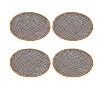 Dcasa Juego de 4 salvamanteles redondos grises de fibra natural de Ø 38 cm