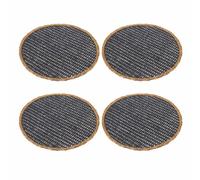 Dcasa Juego de 4 salvamanteles redondos negros de fibra natural de Ø 38 cm