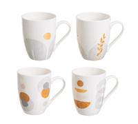 Dcasa Juego de 4 tazas mug colores de stoneware atardecer de 350 ml