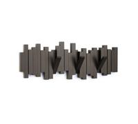 Dcasa Perchero de Pared con 5 Ganchos Plegable Sticks Marrón Original y Decorativo