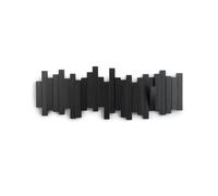 Dcasa Perchero de Pared con 5 Ganchos Plegable Sticks Negro Original y Decorativo