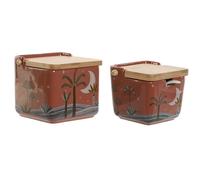 Dcasa Salero y azucarero dolomite con tapa de bambu calima