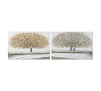 Dcasa Set de 2 cuadro de arboles sobre lienzo marco de madera de 90X60 cm