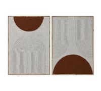 Dcasa Set de 2 cuadro de lino abeto moderno 3D 50x70 cm