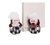 Dcasa Set de 2 topes de puerta original pareja cocinero de tela y gravilla
