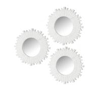 Dcasa Set de 3 espejos sol de plástico blanco Ø 25 cm