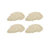 Dcasa Set de 4 salvamanteles de hoja dorados de plástico de 36x47 cm