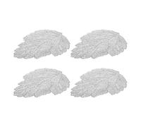 Dcasa Set de 4 salvamanteles de hoja plateados de plástico de 36x47 cm