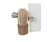 Dcasa Tope puerta original cactus de tela arena de 25x10x28 cm