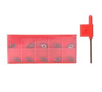 DCMT0702 EM YBC205 Insertos de carburo Herramienta de giro del cortador de cuchillas con llave para la llave para accesorios de acero semi 10pcs accesorios de mecanizado CNC de
