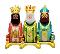 de 3 globos de aluminio King Face de 46x92 cm, globos de Foil | Decoración de fiesta de pie para cumpleaños, Navidad, Reyes Magos, celebración, hogar, escuela, tienda, decoración interior