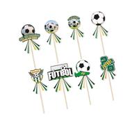 De 48 selecciones de cupcakes del juego de fútbol, diseños únicos para decoración de fiestas, suministros para hornear con temática de fútbol