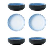 De 6 prácticos platos pequeños de cerámica, a prueba de calor, aptos para microondas, para servir diariamente, platos pequeños esenciales, platos de salsa japonesa, platos fáciles, condimentos de