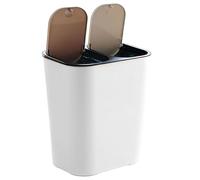 de basura y bandeja de reciclaje combinación de residuos y reciclaje | Papelera de reciclaje de 18L con botones pulsadores tapas para cocina, baño, jardín, terraza comedor exterior