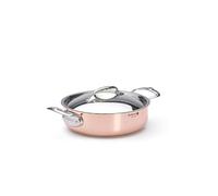 De Buyer, CACEROLA BAJA COBRE INOX INOCUIVRE CON MONTURAS INOX CON TAPADERA Ø 20 CM-35.5x22.5x7 cm-6441.20