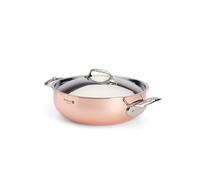 De Buyer, CACEROLA BAJA MONTURAS INOX CON TAPADERA PRIMA MATERA INDUCTION Ø28CM--6232.28