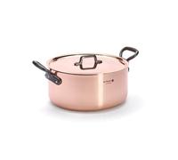 De Buyer, CACEROLA COBRE INOX CON TAPA Y CON ASAS DE FUNDICION 28 CM--6466.28